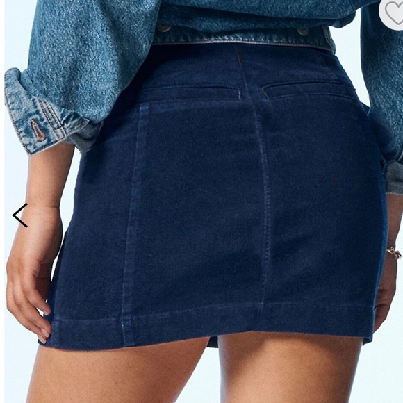 Own. Mini Biker Velvet Denim Skirt - Picture 3 of 7